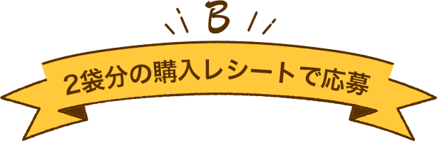 B：2袋分の購入レシートで応募