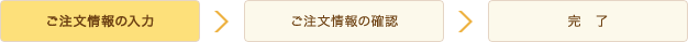 ご注文情報の入力　ご注文情報の確認　完了